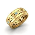 thumbnail image 2 of 2mm Square Opal 925 Sterling Silver Gold Vermeil Twisted Rope Stackable Valentines Day Gifts Ring, 2 of 4