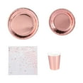 thumbnail image 5 of FRCOLOR 34pcs Disposable Tableware Kit Paper Plates Cup Napkin Set Fashion Dinnerware Birthday Party Supplies (Rosy ), 5 of 8