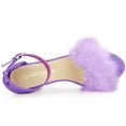thumbnail image 4 of Sandalias De Tacón Cuadrado Con Correa En El Tobillo Piel Sintética Para Mujer Purple 41, 4 of 6