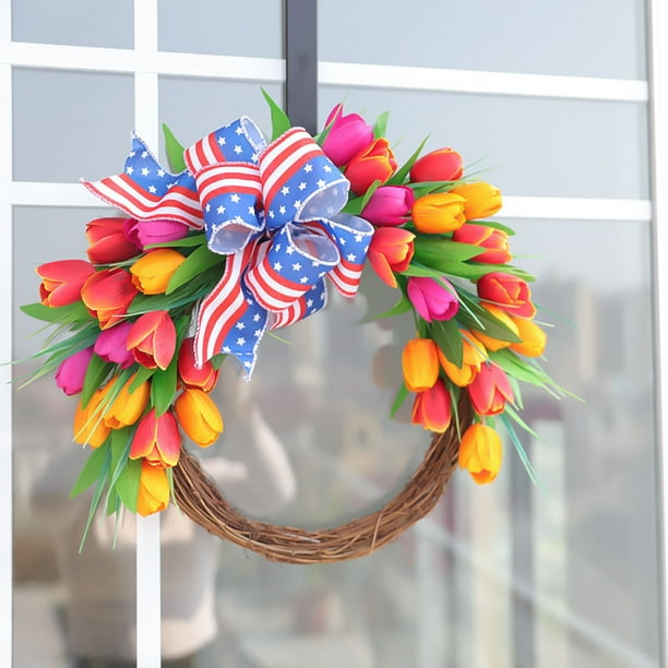 Fiudx Guirnalda Del Día de La Independencia, Guirnaldas Festivas con Banderas, Decoración Versátil para Colgar En La Puerta, Resistente a La Intemperie, para Uso En Interiores y Exteriores, Decoració