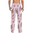 thumbnail image 4 of FORMRS Mens Pajama Pants with Pockets Sleepwear Lounge Bottoms Sizes S-2XL, Pink Gingerbread Houses, 4 of 7