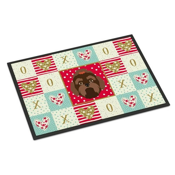 Carolines Treasures CK5233MAT 18 x 27 in. Russian Lapdog Love Indoor or Outdoor Mat