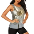 thumbnail image 2 of Fuzoiu Elegant Ivory Flower Print Women's Workout Tank Top,Athletic Racerback Sports Tank,Tops Sleeveless Running Loose Fit Yoga Tops,Active Shirts for Yoga, Running, and Gym-X-Large, 2 of 7