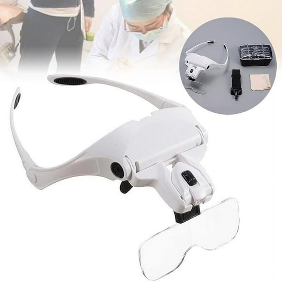 Father's Day Gifts Kcavykas Tools,decor,Outeers,LED Head Magnifier Reading Aid Glass Lamp with Light And Headband New