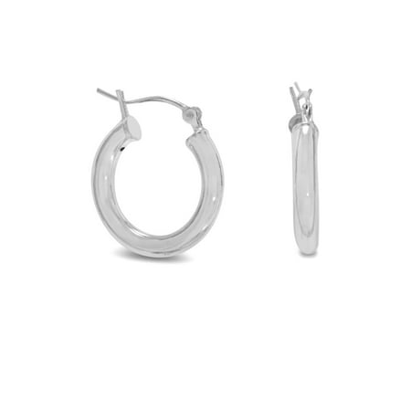 Azurebella Jewelry Extra Small 3mm X18mm Round Sterling Extra Small 3mm X18mm Round Sterling Silver Hoop Earrings