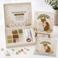 thumbnail image 2 of DIY Sea Glass Art Kit, Beginner Mosaic Art Kit for Adults with Animal Pattern Board, Colorful Glass Pieces Adhesive Tweezers Instructions and Easel, Creative Craft Gift, 2 of 9
