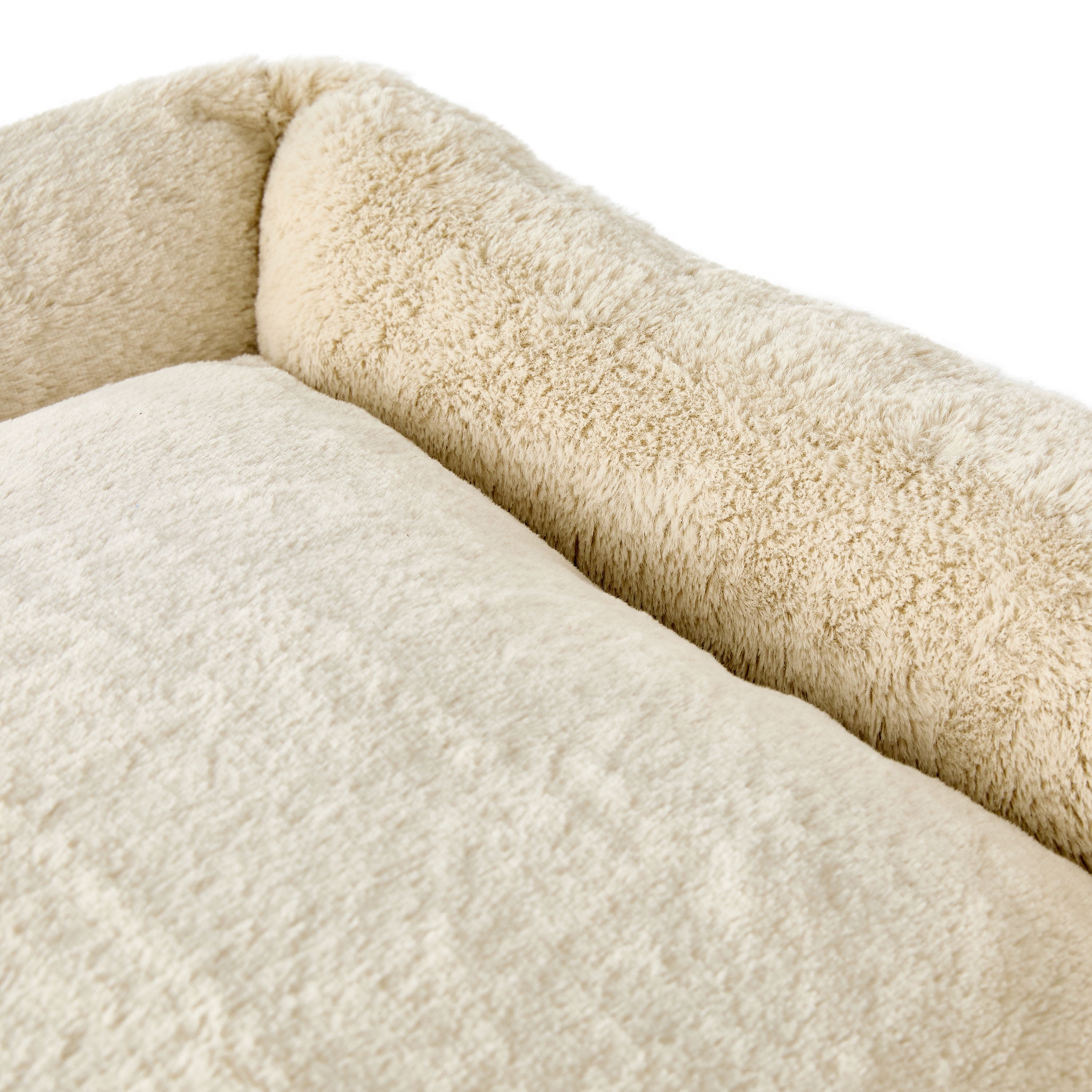 Vibrant Life Large Luxe Cuddler Dog Bed, Cream, 27" x 36"