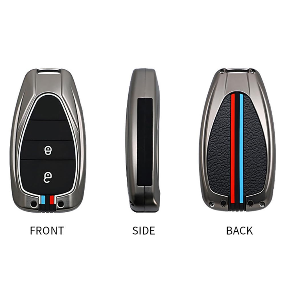 2-button Key Fob Cover Fit for Chevy Key Remote Metal Key Shell Anti-scratched Key Case Durable Car Key Holder Fit for Chevrolet Equinox Malibu Cruze Camaro Traverse Blazer Volt Bolt
