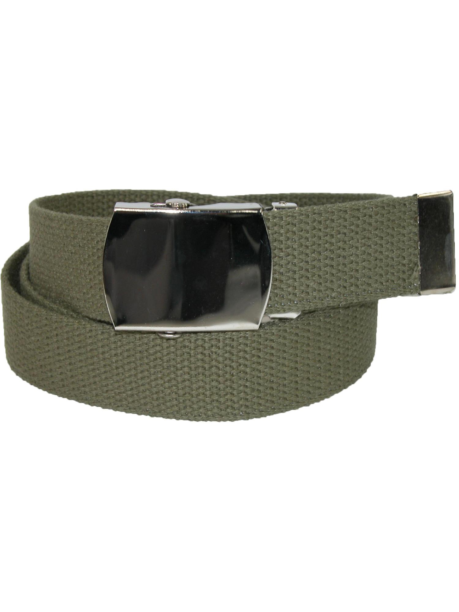 CTM Cotton Adjustable Belt with Nickel Buckle (Men Big & Tall