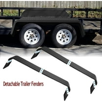 JoanKaren 2 Pack Detachable Tandem Axle Trailer Fenders Steel 14 Gauge Diamond Tread Plate,Fit 13"-15" Tires,Black