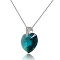 thumbnail image 2 of Sterling Silver Blue Heart Necklace Created with Swarovski Crystals, 2 of 3