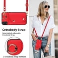 thumbnail image 4 of ShellTech for iPhone Xs Max Case with Card Holder and Strap - Zipper Pocket,Crossbody Lanyard Strap,Credit Card Holder,Stand Ring,Cute Phone Wallet Case for Women,Red, 4 of 10