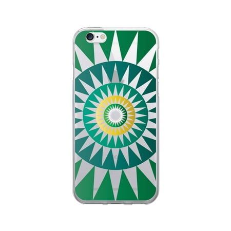 OTM Prints Clear Phone Case, Sun Dial Green - iPhone 6 Plus/7 (Best Phone Deals Out There)
