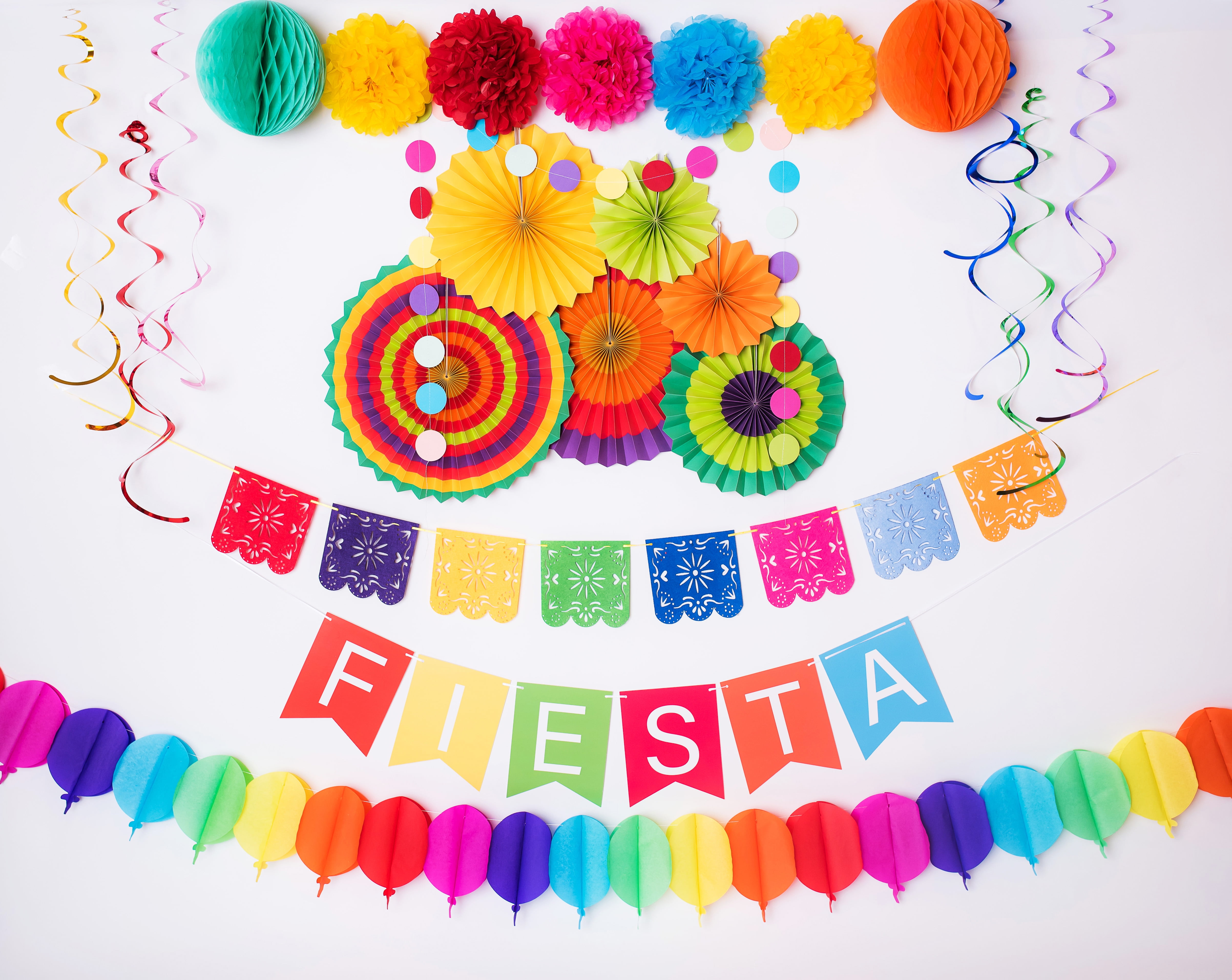 Mexican Fiesta Fan Decorations, Fiesta Banner Party, Cinco De Mayo  Decorations, Taco Bout a Party Decor, Paper Flowers, Bachelorette Party 