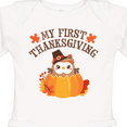 thumbnail image 4 of Inktastic My 1st Thanksgiving Cute Owl in Pumpkin Boys or Girls Long Sleeve Baby Bodysuit, 4 of 5