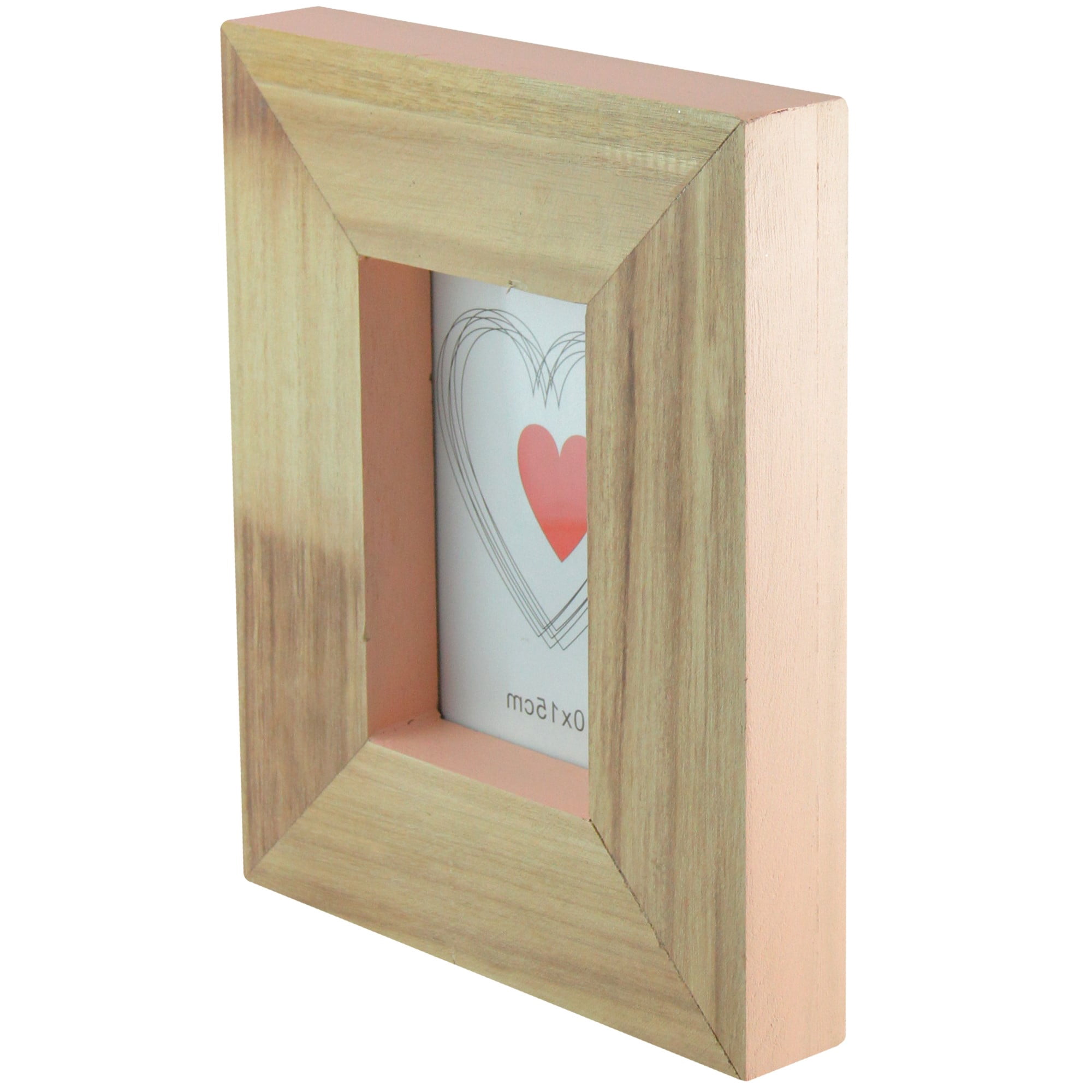10" Brown and Pink Rectangular Wood Picture Frame
