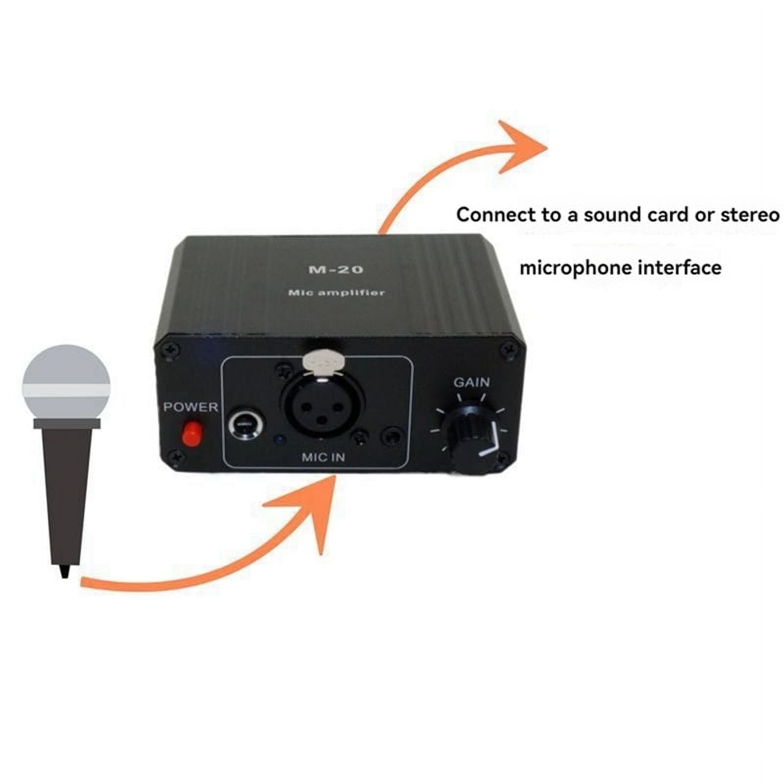 Dynamic Microphone Condenser Mic Amplifier M-20 Audio 48V Phantom Power Charging Black for Live Sound Card Speaker B
