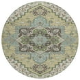 thumbnail image 2 of HomeRoots 600134 8 ft. Beige, Green & Brown Round Oriental Washable Indoor & Outdoor Area Rug, 2 of 5