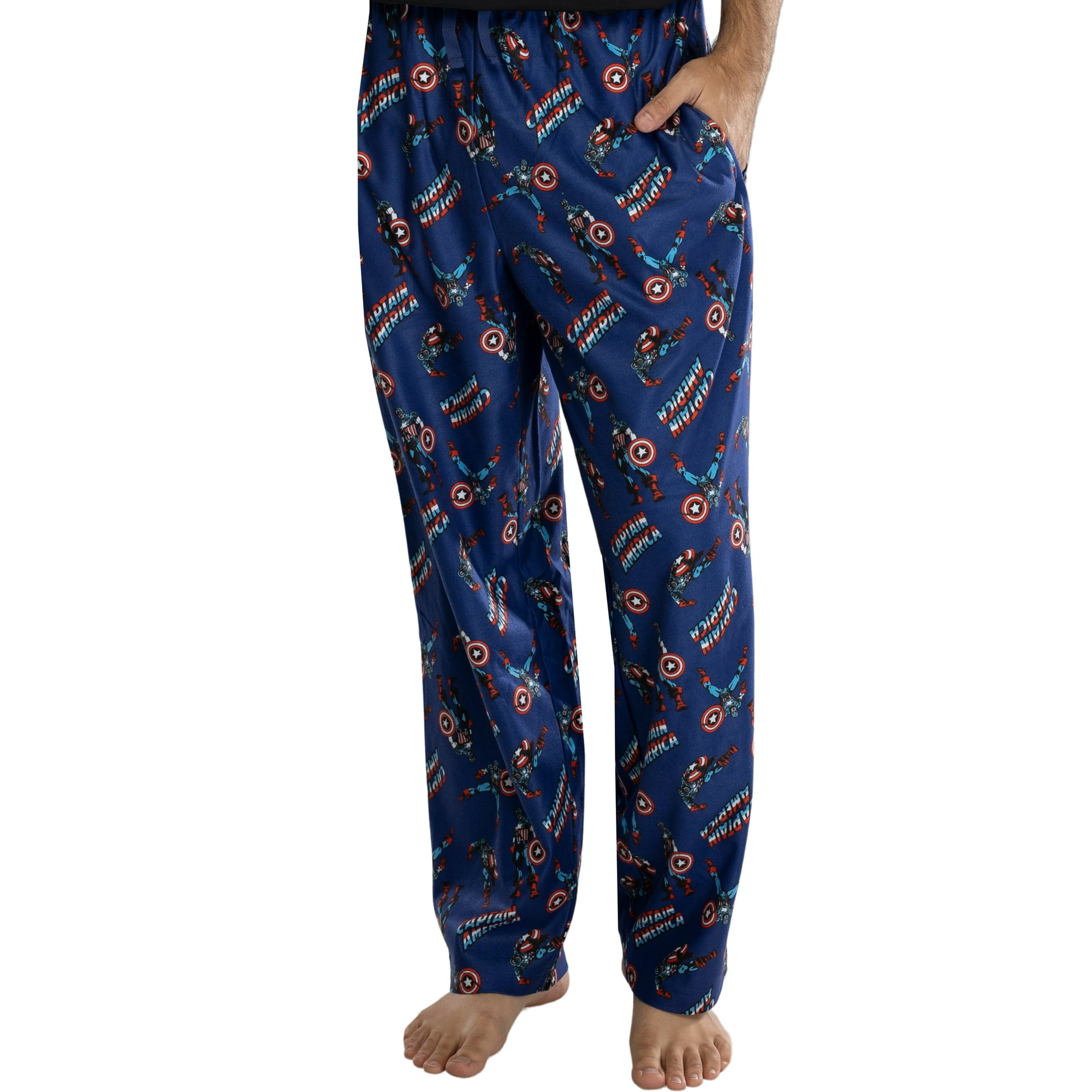 Marvel Men s Captain America Retro Allover Print Loungewear Pajama Pants 3XL Walmart