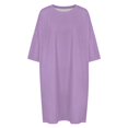 thumbnail image 4 of Lilac Purple Sleepshirts For Sleeping Travels Loose Sleepdress Pajama Dress Soft Nightdress Sleepwear, 4 of 7