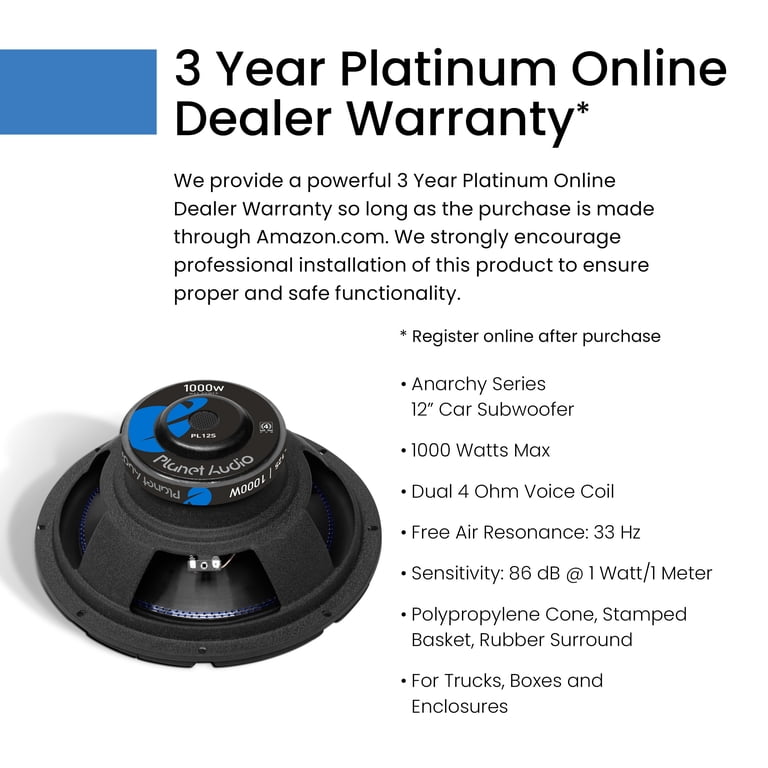 Planet Audio 12' Car Subwoofers, Black, 6.8 lb - Walmart.com Planet Audio 12' Car Subwoofers, Black, 6.8 lb - Walmart.com