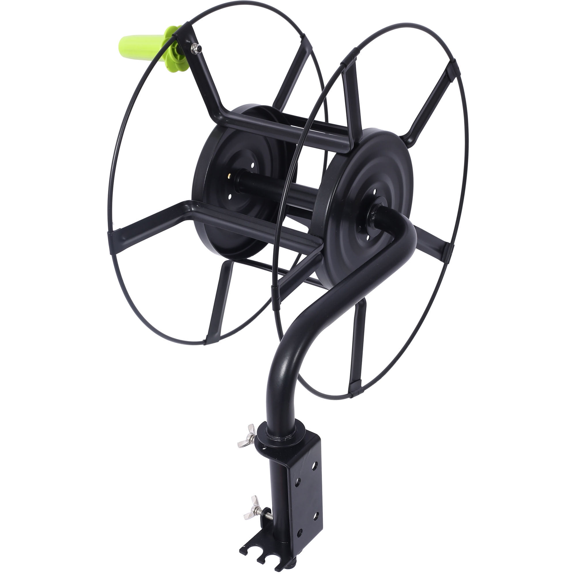 180-Degree Pivot Hose Hanger Steel Material 82' Capacity Quick Connectors Included Sturdy Garden Hose Reel Wall Mount