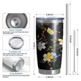 thumbnail image 6 of 20oz Tumbler with Lid and Straw Stainless Spring Flowers Steel Vacuum Insulated Water Coffee Tumbler Cup, Double Wall Vacuum Insulated Travel Mug Reusable Tumblers for Ice Drinks, Hot Beverage, 6 of 7