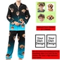 thumbnail image 2 of Buttons for Pants Mens Long Sleeve Men Casual Turndown Button Turndown Gradient Print Long Sleeve Blouse And Trousers Elastic Waisted Pants Set Casual Pants for Men Long Sleeve Blouse, 2 of 9