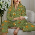 thumbnail image 6 of Fotbe Squirrel And Nuts Pattern Long Sleeve Pajama Set for Women,Sleepwear Set,2-piece Loungewear Set,Soft PJs Comfy Nightwear with Pockets -Large, 6 of 7