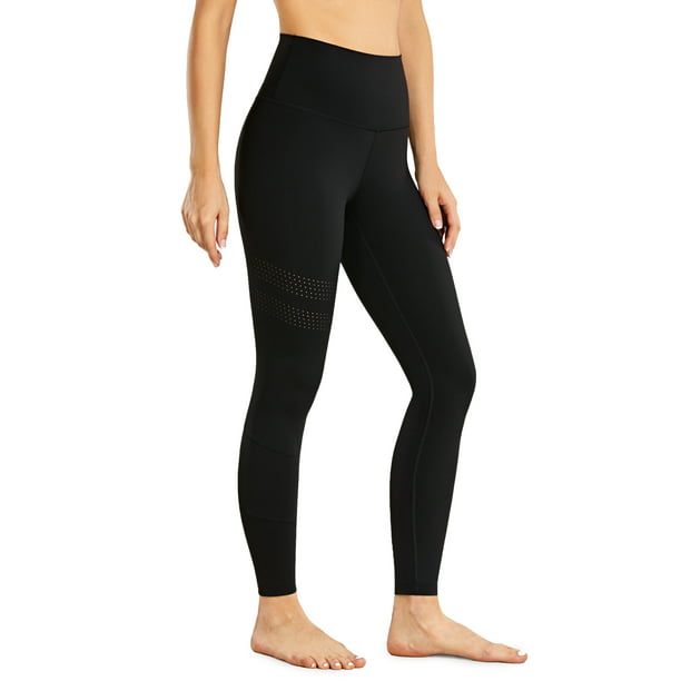 CRZ YOGA Women's Naked Feeling Ventilation Holes Workout Pants Color Block High  Waisted Leggings with Pocket - 25 Inches - Walmart.com