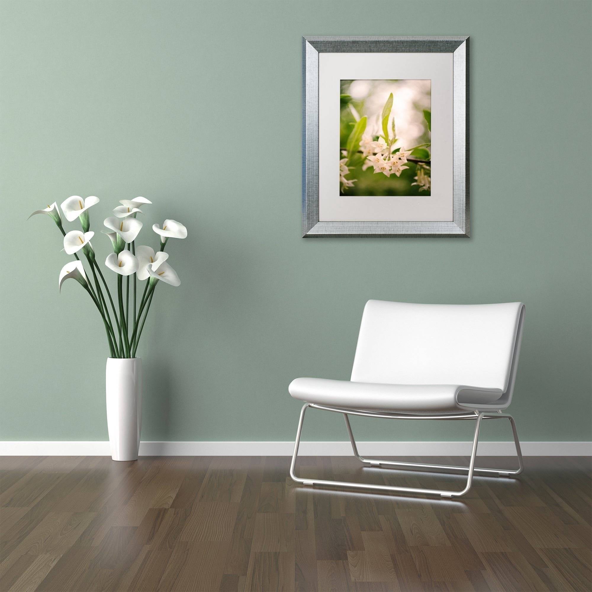 Trademark Fine Art 'Floral Tranquility' Canvas Art by PIPA Fine Art, White Matte, Silver Frame