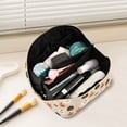thumbnail image 2 of FORMRS Makeup Bag Travel Cosmetic Organizer for Women Fold Flat Zipper Pouch with Handle, Beige Halloween Pumpkin, 2 of 8