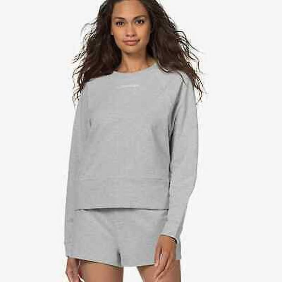 Calvin Klein Sleepwear Womens Reconsidered Comfort Logo Sweater Grey Heather S