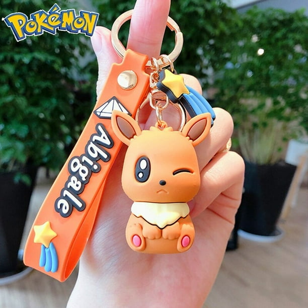 LLavero de dibujos animados de silicona 3D con colgante de pareja adorable Pokemon Pikachu pequeño dragón de fuego portátil pequeño regalo.