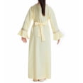 thumbnail image 6 of GigrtiJin Toddler Girls Muslim Maxi Dress Solid Color Cotton V Neck Flare Sleeve Slit Belt Dress Elegant Casual Dress 3-14 Years, 6 of 7