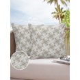 thumbnail image 6 of Pack of 2 Outdoor Pillow Covers, Retro Lines Gradient Square Texture Vintage Gingham Waterproof Square Throw Pillowcase Cushion Decorative Pillow Covers for Couch Patio Tent, 24x24 in, 6 of 6