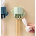 thumbnail image 4 of 2 in 1 Cute Toothbrush Toothpaste Holder Kids Suction Cup Cartoon Razor Drainage Organizer with Hooks for Bathroom, Mirror, Dresser Countertop (Green), 4 of 4