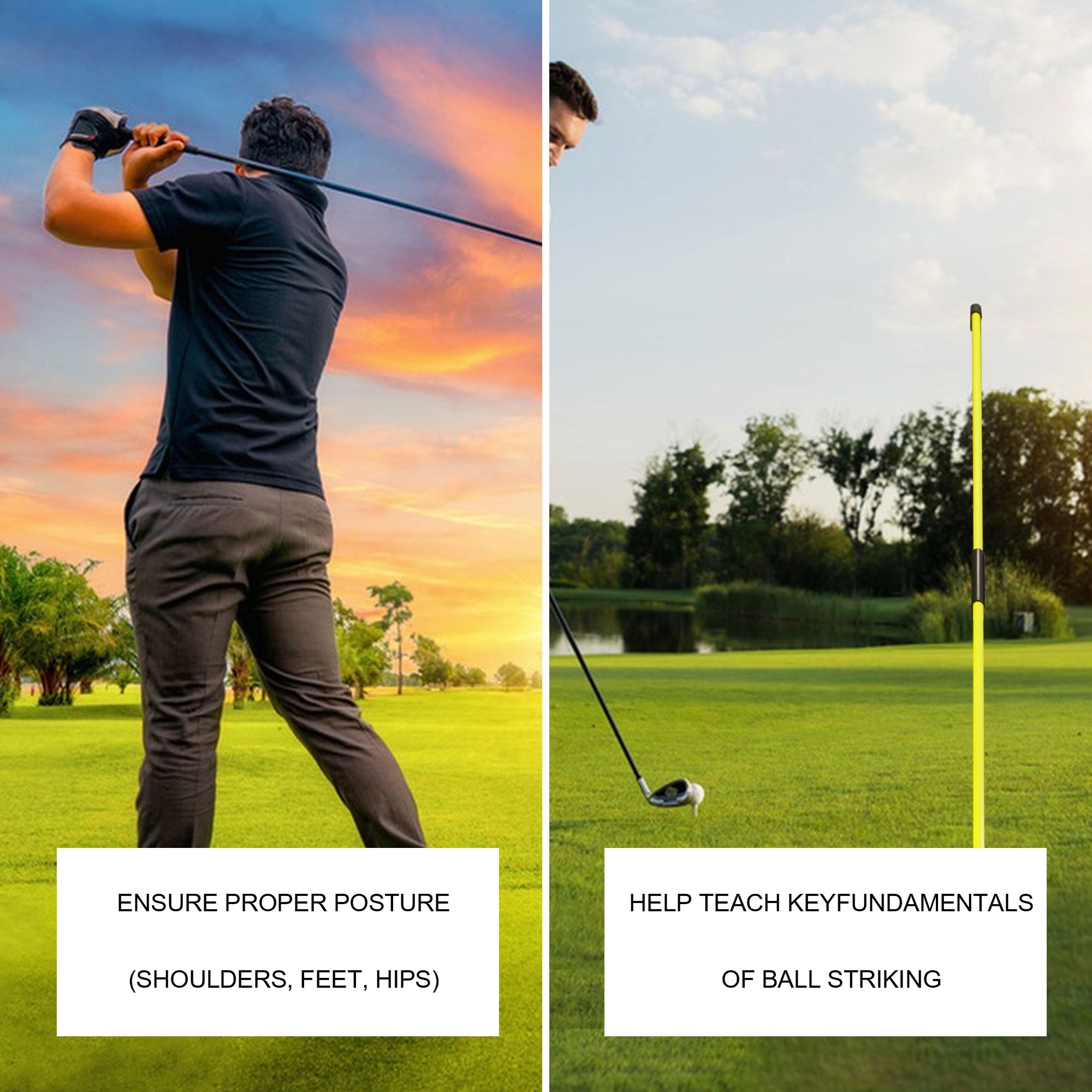 FlexWave Golf Swing Trainer – Posture Correction & Swing Path Guide, Tempo and Strength Training Aid, 4 Colors Available