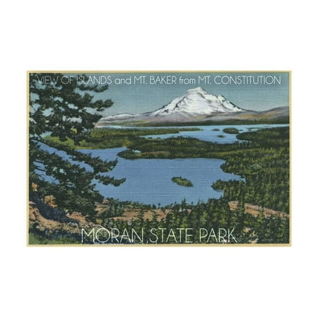 Moran State Park, San Juan Islands, Washington, View of Islands and Mt. Baker from Mt. Constitution Print Wall Art By Lantern