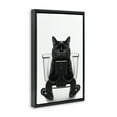 thumbnail image 4 of Stupell Industries Cat Texting on Toilet Typography Painting Black Floater Framed Canvas Art Print Wall Art, 17 x 25, 4 of 10