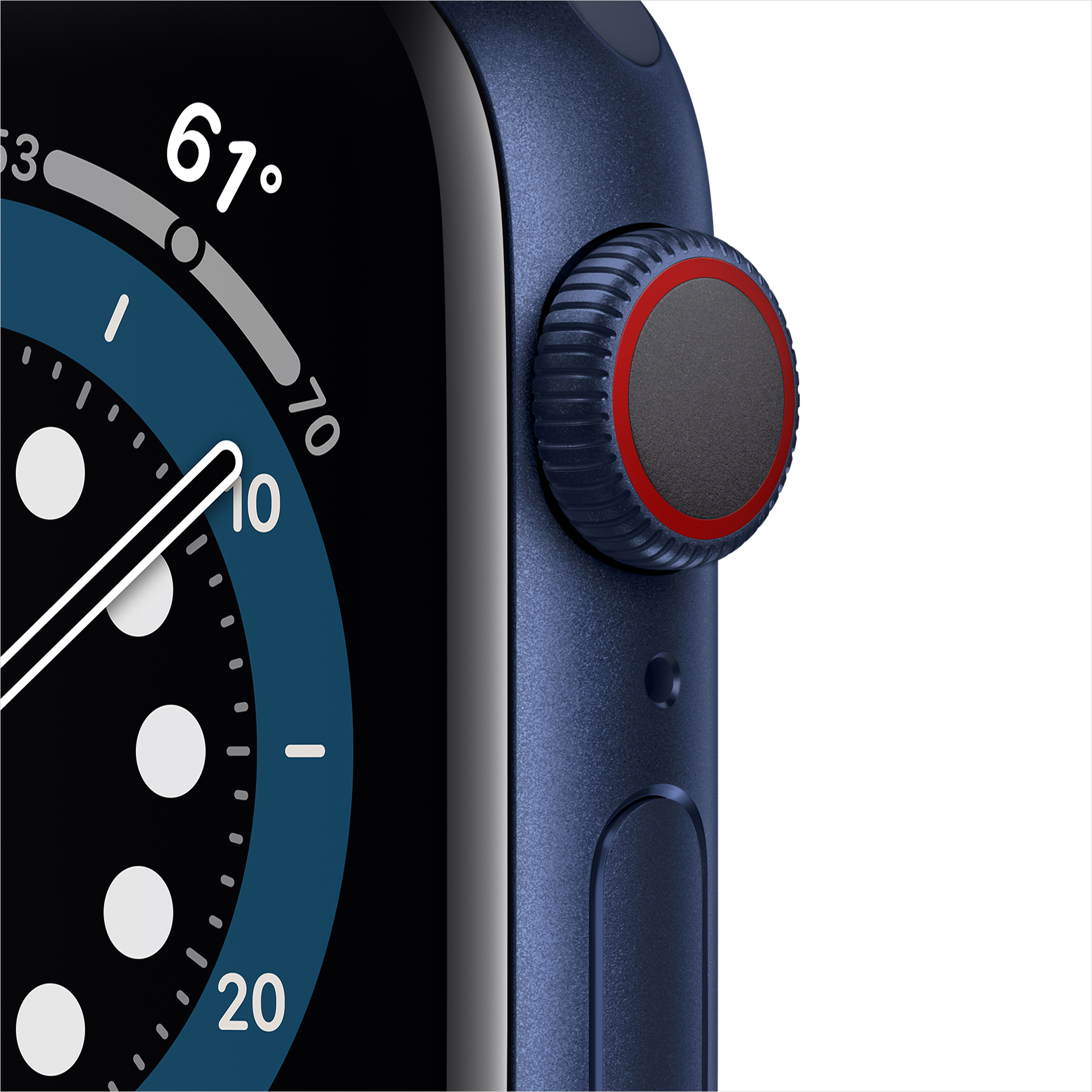 Apple Watch Series 6 GPS + Cellular, 40mm Blue Aluminum Case with Deep Navy Sport Band - Regular - image 2 of 8