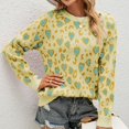 thumbnail image 2 of HAPIMO Discount Womens Cute Heart Sweater Fall Fashion Round Neck Long Sleeve Pullover Casual Knit Ribbed Loose Fit Sweaters Teen Girls Clothes Yellow L, 2 of 3