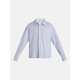 thumbnail image 5 of No Boundaries Boxy Cropped Fit Oxford Shirt with Long Sleeves, Men's XS-5XB, 5 of 5