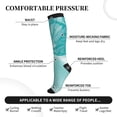 thumbnail image 3 of Lsque Teal Turquoise 1 Pattern Sport Compression Socks for Men & Women 15-20 mmHg Knee High Nurse Pregnant Running Medical and Travel Athletic, 3 of 6