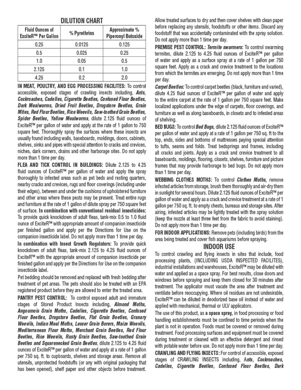 Buy Exciter Insecticide with Synergist Fast KnockDown of Crawling