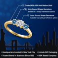 thumbnail image 2 of Gem Stone King 10K Yellow Gold Lab Grown Diamond and Persian Blue Moissanite Engagement Ring for Women | 0.96 Cttw | Round 5MM | Gemstone April Birthstone | Size 6, 2 of 6