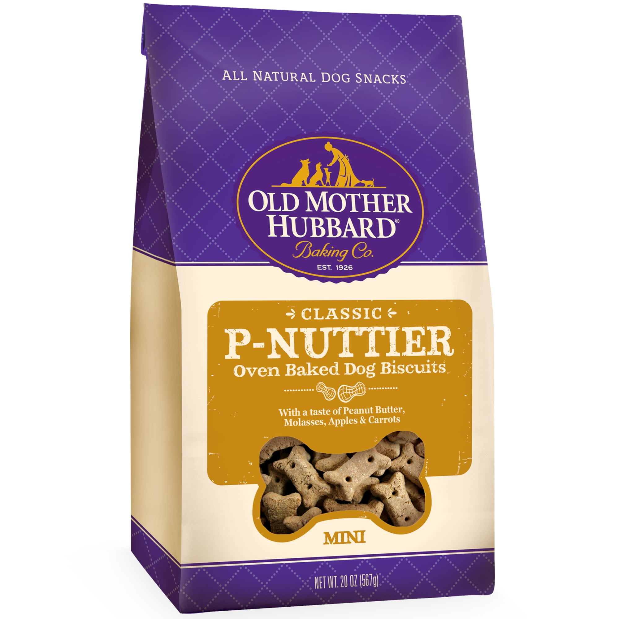 Old Mother Hubbard Classic PNuttier Mini Peanut Butter Dog Treats, 20