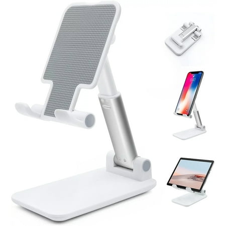 Universal Aluminum Portable Desktop Phone Stand Holder iPhone Cellphone- White