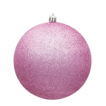 Vickerman 15.75" Pink Glitter Ball Christmas Ornament with Drilled and Wired Cap