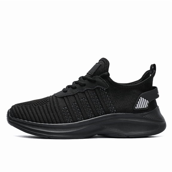 Men's Low-Top Lace-Up Mesh Walking Shoes Striped Vamp Detail Streamlined Textured Sole Casual Daily Sneakers